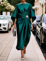 Velmira - Women’s Ruched A-Line Maxi Dress