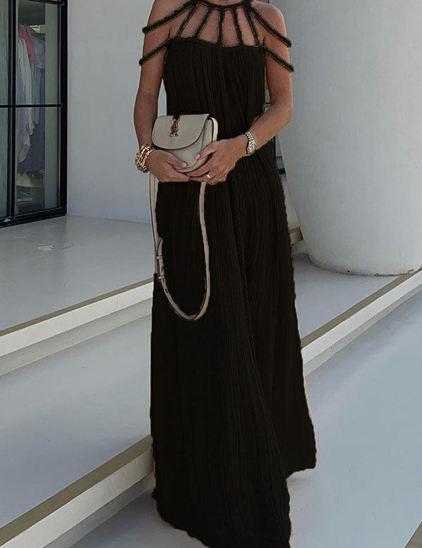 Zenvira – Handwoven Detail Column Maxi Dress