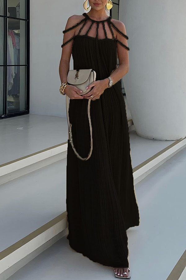 Zenvira – Handwoven Detail Column Maxi Dress
