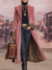 Leovara | Velvet Leopard Panel Coat