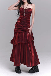 Arvella – Ruched Ruffle Cotton Maxi Dress