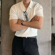 Ravello | Men’s Cotton Blend V-Neck Polo Shirt