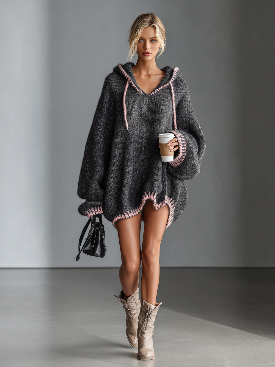 Rosella | Hooded Knit Mini Dress