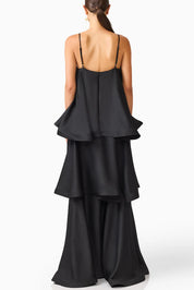 Soléa – Women's Satin Tiered Maxi Dress