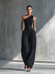 Noirexa - Women’s Knit Top & Wide Leg Pants Set