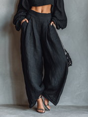 Aveline | Women’s Linen Blend Two-Piece Pants Set