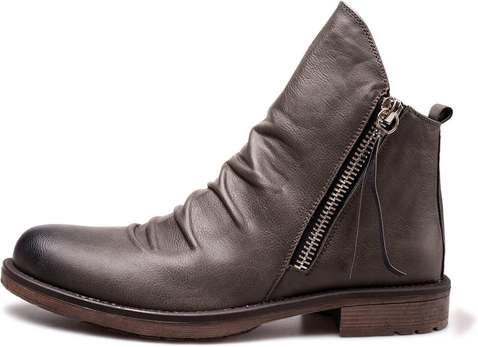 Calvani Patri | Men's Ankle Boots - Side Zip with Low Heel