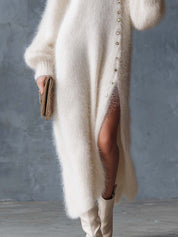 Lunaria | Faux Rabbit Fur Knit Midi Dress
