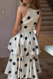 Poléa – Polka Dot Sleeveless Midi Dress