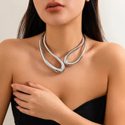 Camille Laurent | Liquid Silver Sculpt Choker Necklace