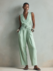 Aurelia | Women’s Linen V-Neck Sleeveless Jumpsuit