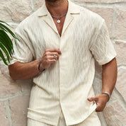 Mykonos | Men’s Cotton Shirt & Shorts Summer Set