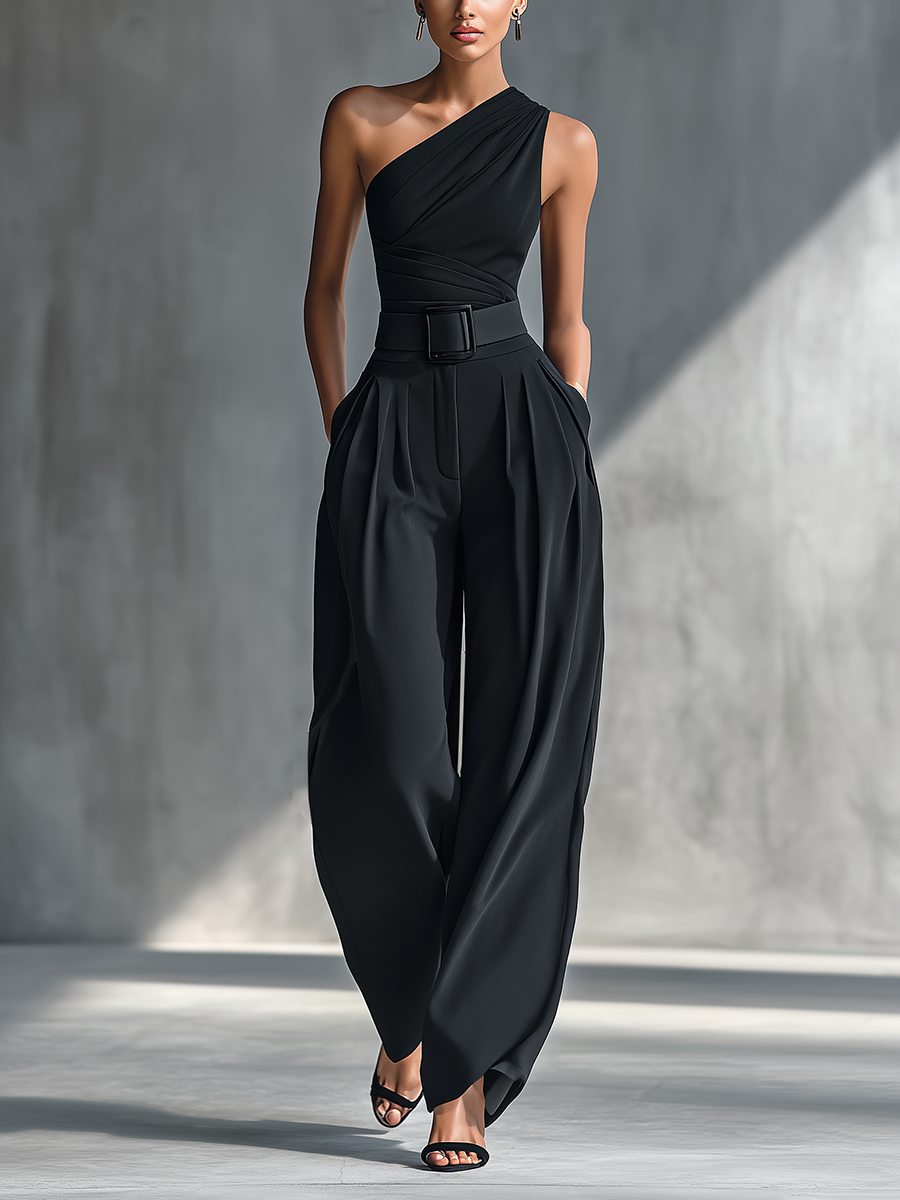 Noirexa - Women’s Knit Top & Wide Leg Pants Set