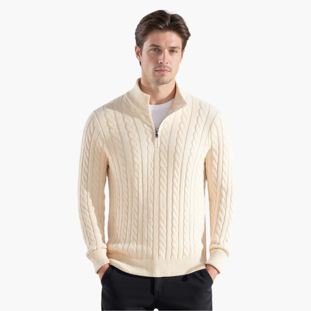 Berkshire | Men’s Cable Knit Half-Zip Sweater