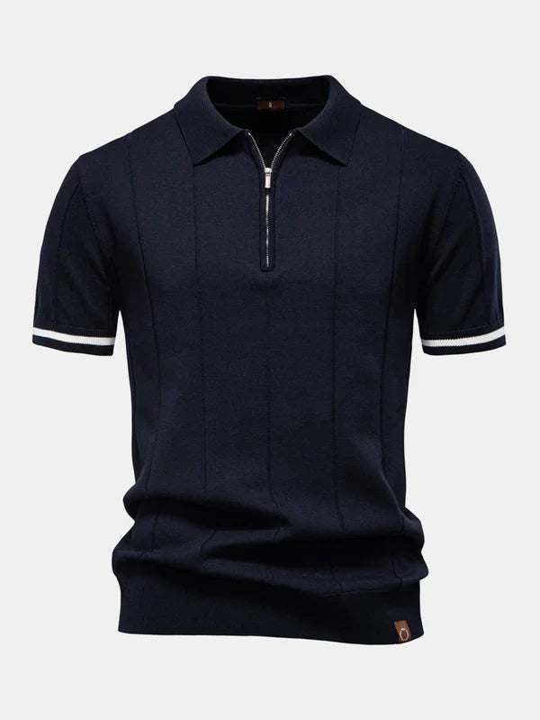 Knit Polo Shirt & Slim Fit Tapered Trousers
