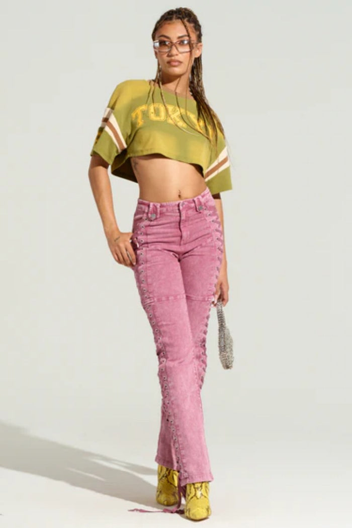 Elvara – Lace-Up Skinny Pants