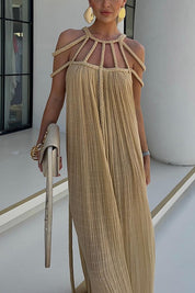 Zenvira – Handwoven Detail Column Maxi Dress
