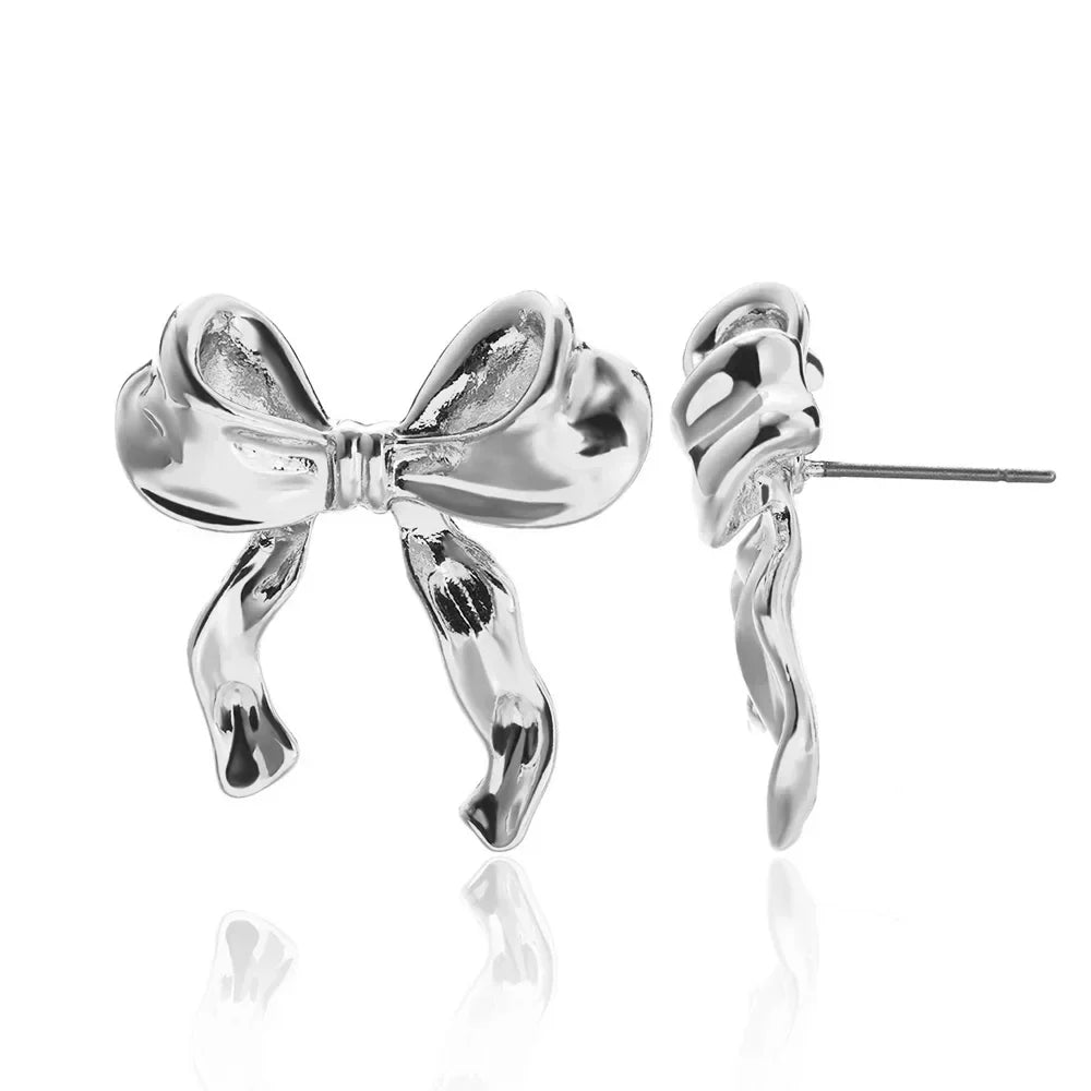 Alice | Gold Stainless Steel Bow Earrings