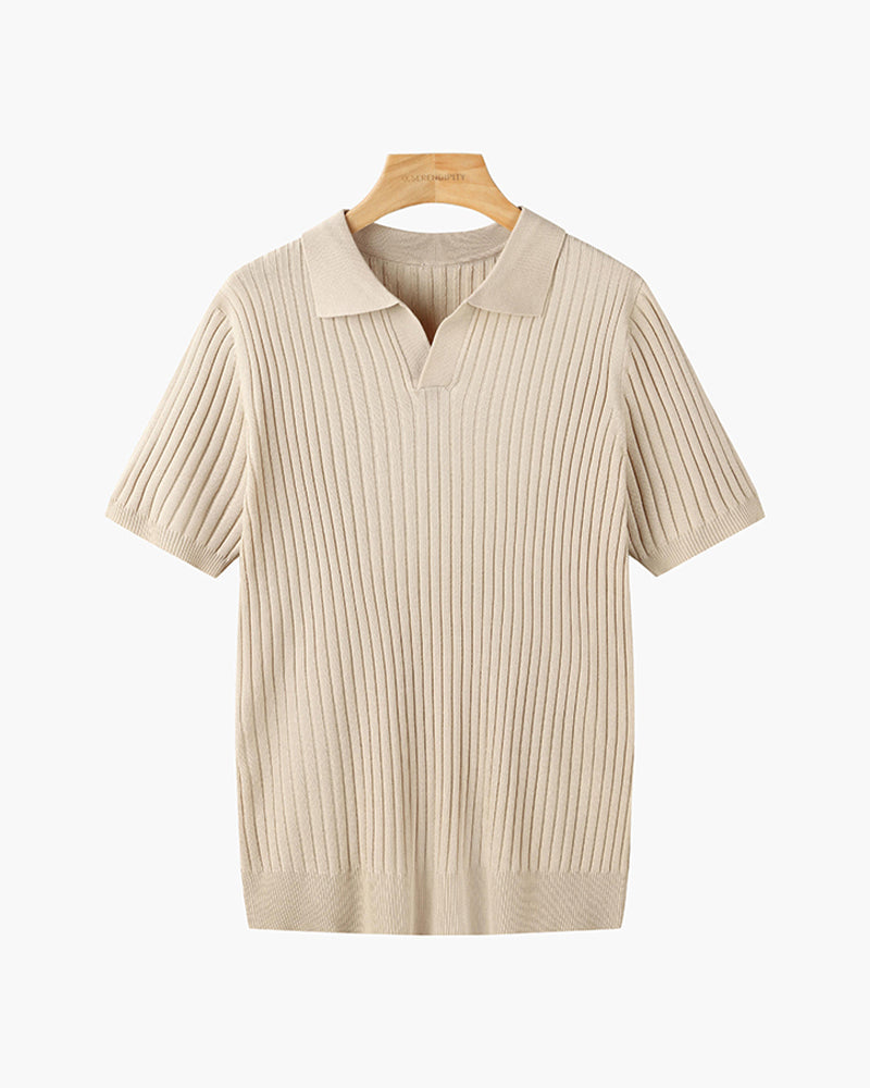 Ravello | Men’s Cotton Blend V-Neck Polo Shirt
