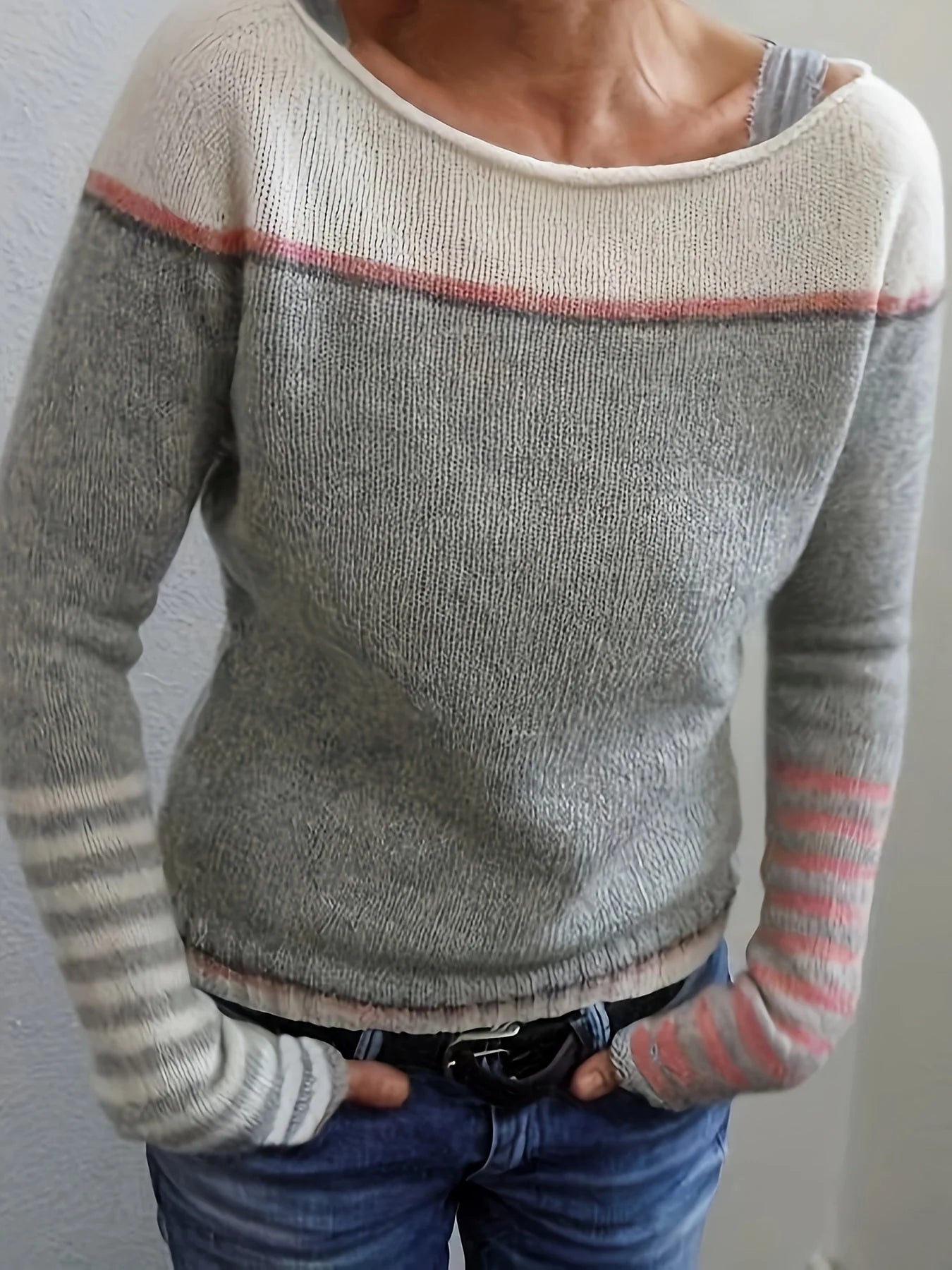 Women’s Long Sleeve Striped Sweater