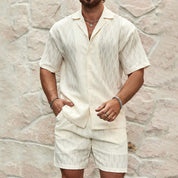 Mykonos | Men’s Cotton Shirt & Shorts Summer Set