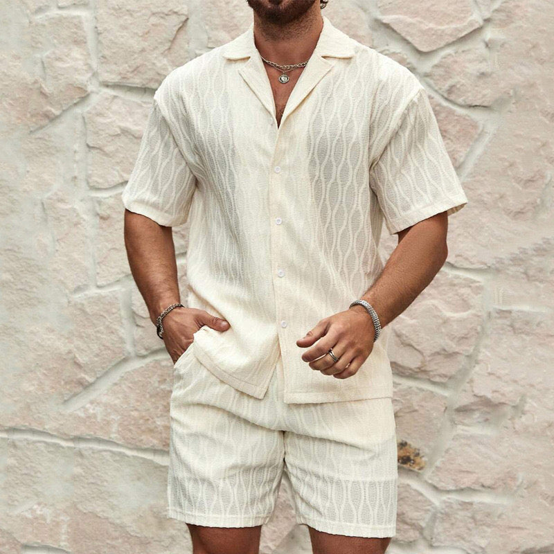 Mykonos | Men’s Cotton Shirt & Shorts Summer Set