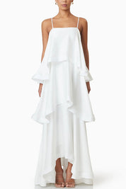 Soléa – Women's Satin Tiered Maxi Dress