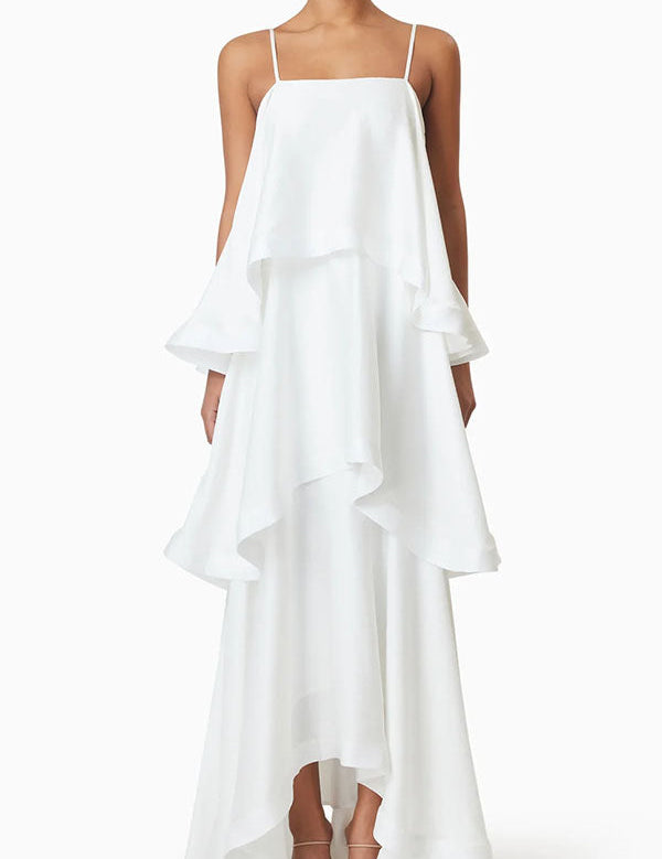 Soléa – Women's Satin Tiered Maxi Dress