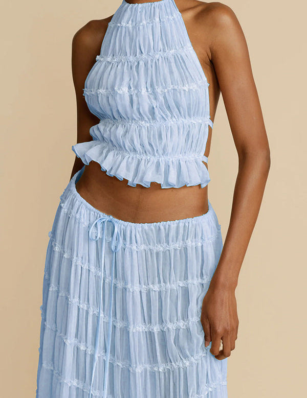 Amorelle – Women's Halter Lace Detail Top