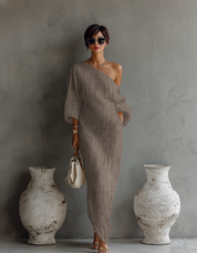 Aurelia | One-Shoulder Linen Blend Maxi Dress