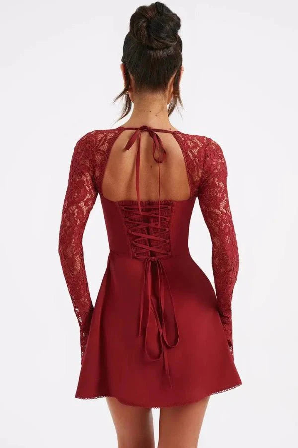 Louise | Women’s Lace Milkmaid Mini Dress