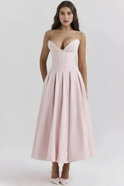 Laarni | Women’s Boned Bodice Full Skirt Midi Dress