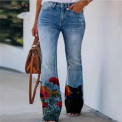 Florisse | Women’s Floral Print Denim Jeans