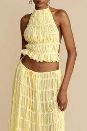 Amorelle – Women's Halter Lace Detail Top