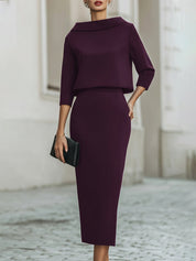 Valmere | Women’s Boat Neck Top & Midi Skirt Set