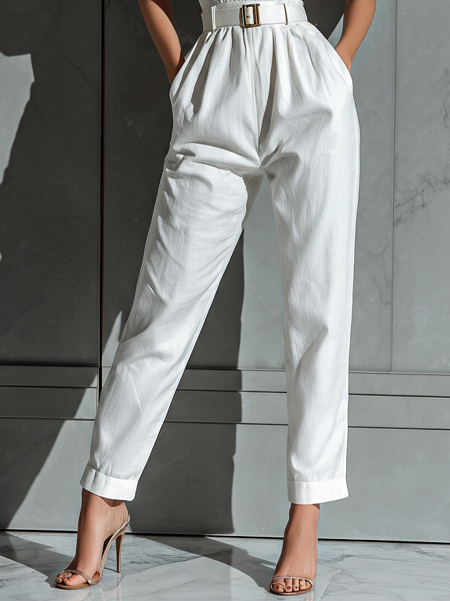 Ivoria - Women’s Linen Blend Wide Leg Jumpsuit