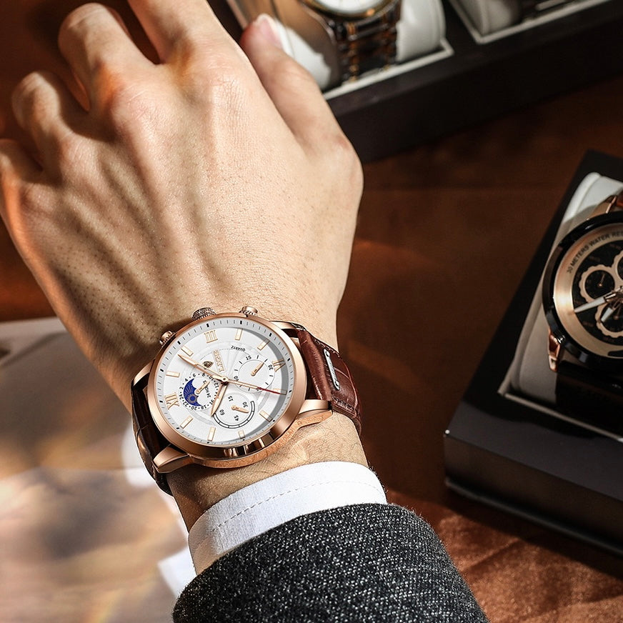 Calvion | Men’s Luxury Quartz Leather Watch