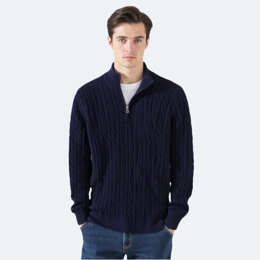 Berkshire | Men’s Cable Knit Half-Zip Sweater