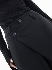 Vireza | Women’s Asymmetrical Button Wide Leg Dress Pants