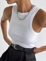Ellis | Women’s Ribbed Crew Neck Crop Tank Top