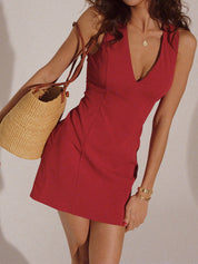 Velmira | Women’s V-Neck Sleeveless Mini Dress