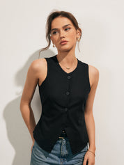 Kaelis | Women’s Linen Blend Button Up Tank Top