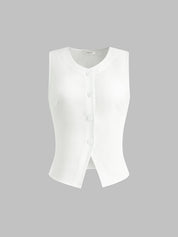 Kaelis | Women’s Linen Blend Button Up Tank Top