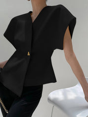Vaelisse | Women’s V-Neck Button Down Blouse