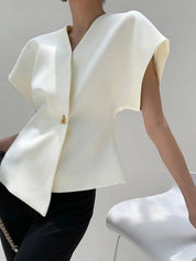 Vaelisse | Women’s V-Neck Button Down Blouse