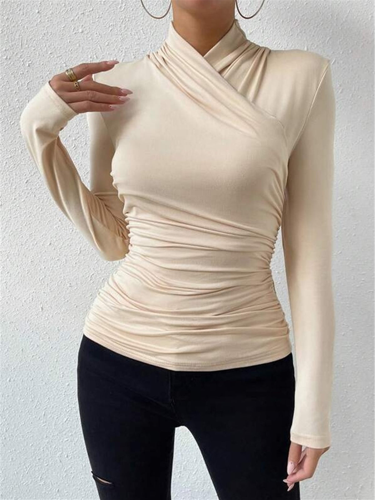 Aveline | Cross-Over Pleated Cinch Top