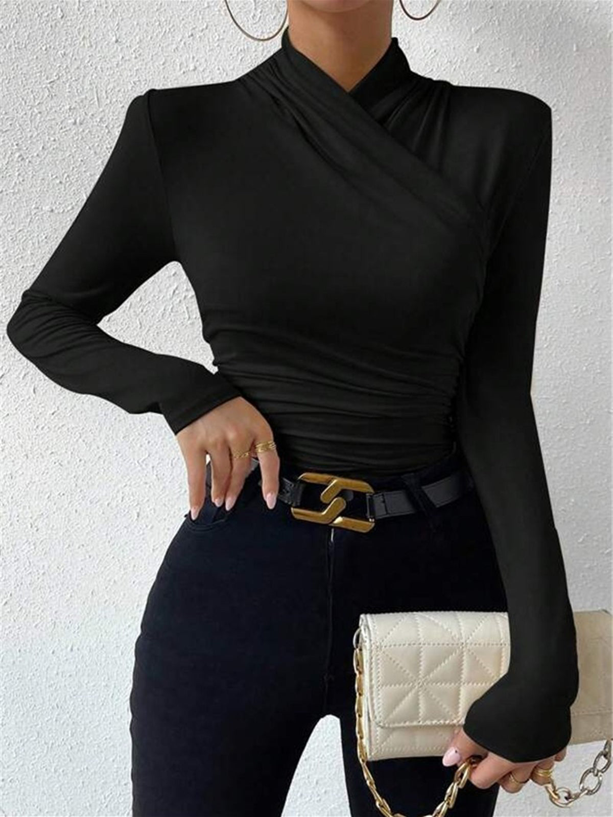 Aveline | Cross-Over Pleated Cinch Top