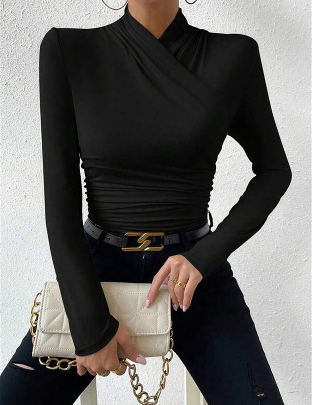 Aveline | Cross-Over Pleated Cinch Top