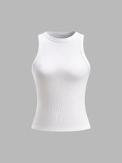 Ellis | Women’s Ribbed Crew Neck Crop Tank Top