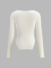Elowen | Women’s Sweetheart Knit Long Sleeve Top